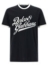 ドルチェ&ガッバーナ DOLCE&GABBANA Tシャツ メンズ ブルー T-shirts Velvet logo t-shirt G8PV1TG7PGCB0665 Blue 関税 送料無料 ラッピング無料 2025AW ju