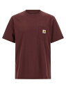 カーハート ダブリューアイピー CARHARTT WIP Tシャツ メンズ レッド T-shirts 'Pocket' T-shirt I03043433KXX Bordeaux 関税 送料無料 ラッピング無料 2025AW ju