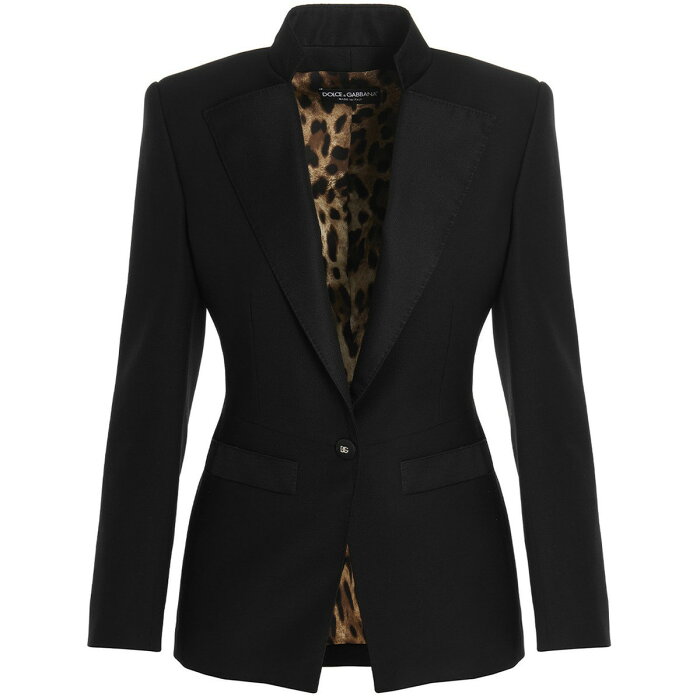 DOLCE&GABBANA ドルチェ&ガッバーナ Black Logo button single breast blazer jacket ジャケット レディース 秋冬2022 F26L4TFUCEGN0000 【関税・送料無料】【ラッピング無料】 ju