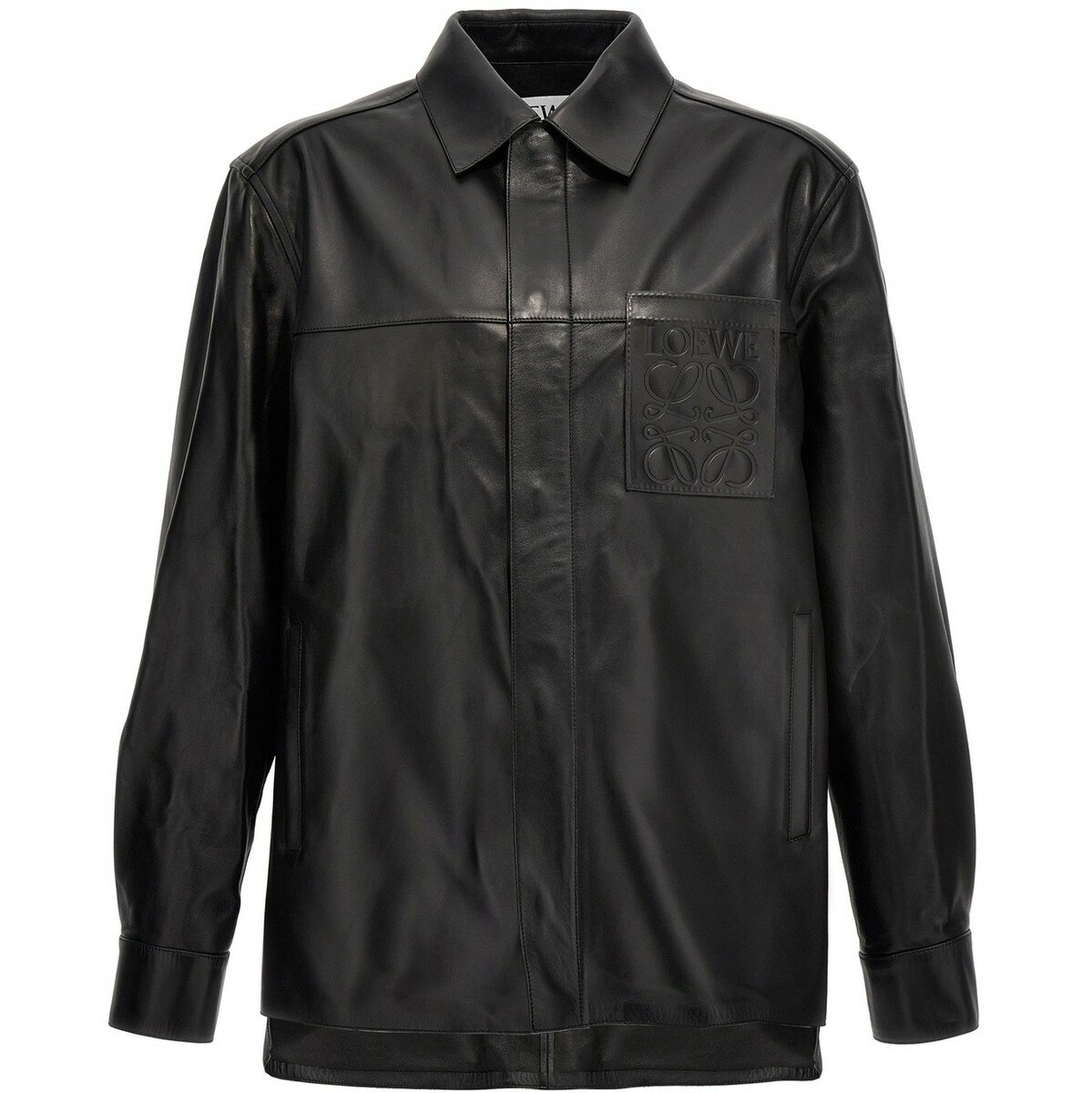 【土日限定クーポン配布中！】 LOEWE ロエベ ブラック Black Logo leather jacket コート メンズ 秋冬2023 H526Y31L141100 【関税・送料無料】【ラッピング無料】 ju