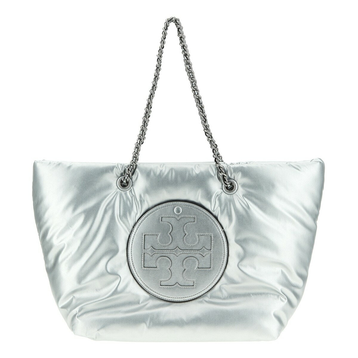 TORY BURCH トリー バーチ シルバー Silver 'Ella Metallic Puffy Chain' shopping bag トートバッグ レディース 春夏2024 152451040 【関税・送料無料】【ラッピング無料】 juのサムネイル