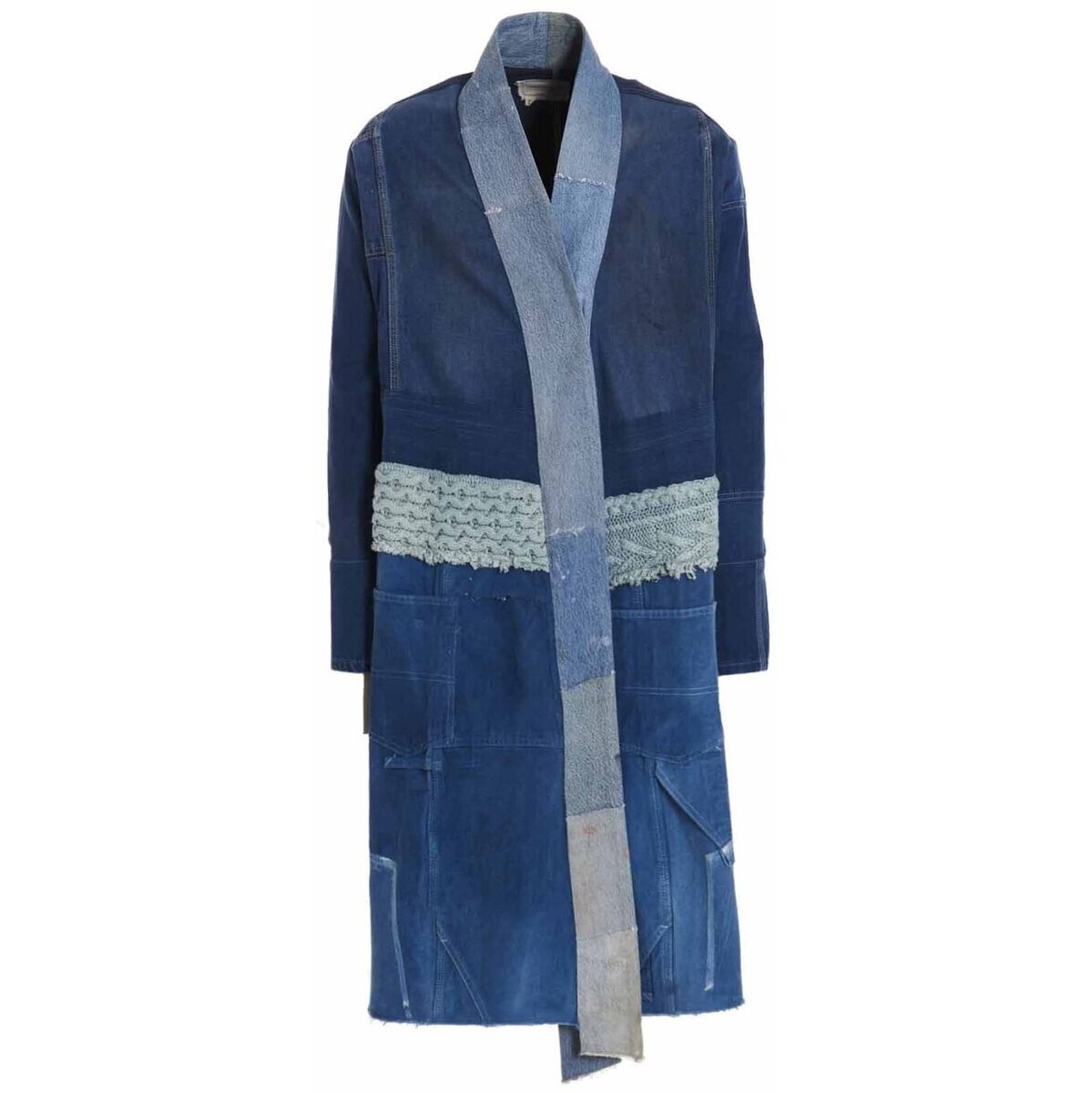 【土日限定クーポン配布中！】 GREG LAUREN グレッグ ローレン ブルー Blue 'Denim Mixed Long’ coat コート メンズ 秋冬2022 EM136BLUE 【関税・送料無料】【ラッピング無料】 ju