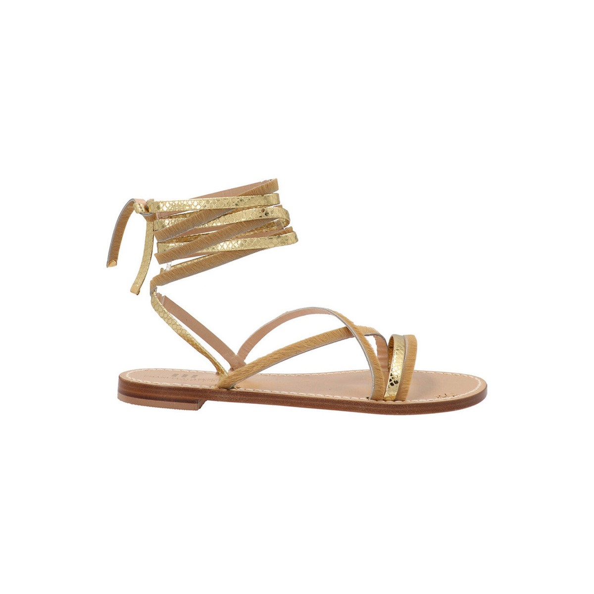 EMANUELA CARUSO CAPRI エマヌエラカルーソ Gold 'Hand nailed' sandals サンダル レディース 春夏2022 N51BT10OROCHAMPAGNE 【関税・送料無料】【ラッピング無料】 ju