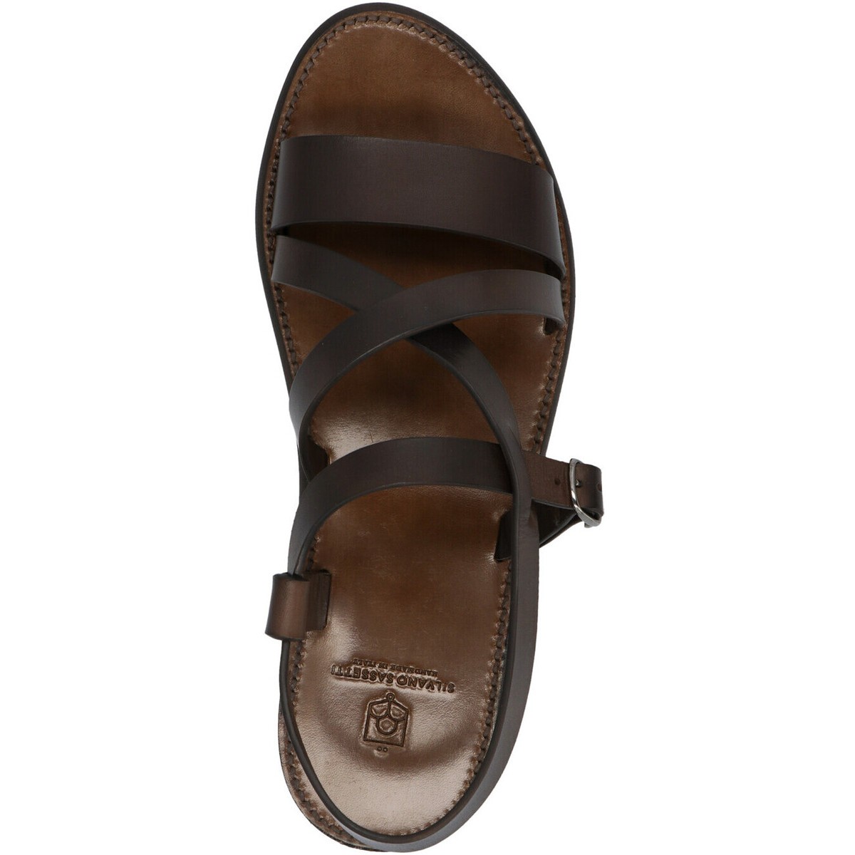 SILVANO SASSETTI シルバノサ セッティ Brown Crossover band leather sandals サンダル メンズ 春夏2022 9884DIVERIP879 【関税・送料無料】【ラッピング無料】 ju