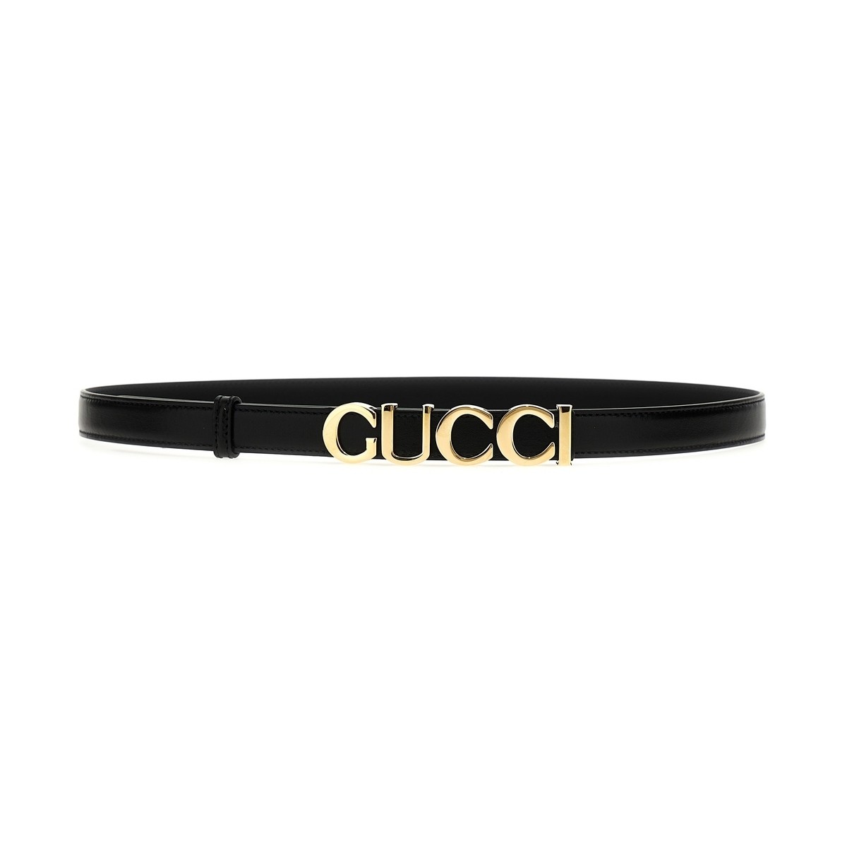 グッチ ベルト（レディース） 【毎月1日はエントリーでポイント3倍！】 GUCCI グッチ ブラック Black 'Gucci' belt ベルト レディース 秋冬2023 7516000YA0G1000 【関税・送料無料】【ラッピング無料】 ju