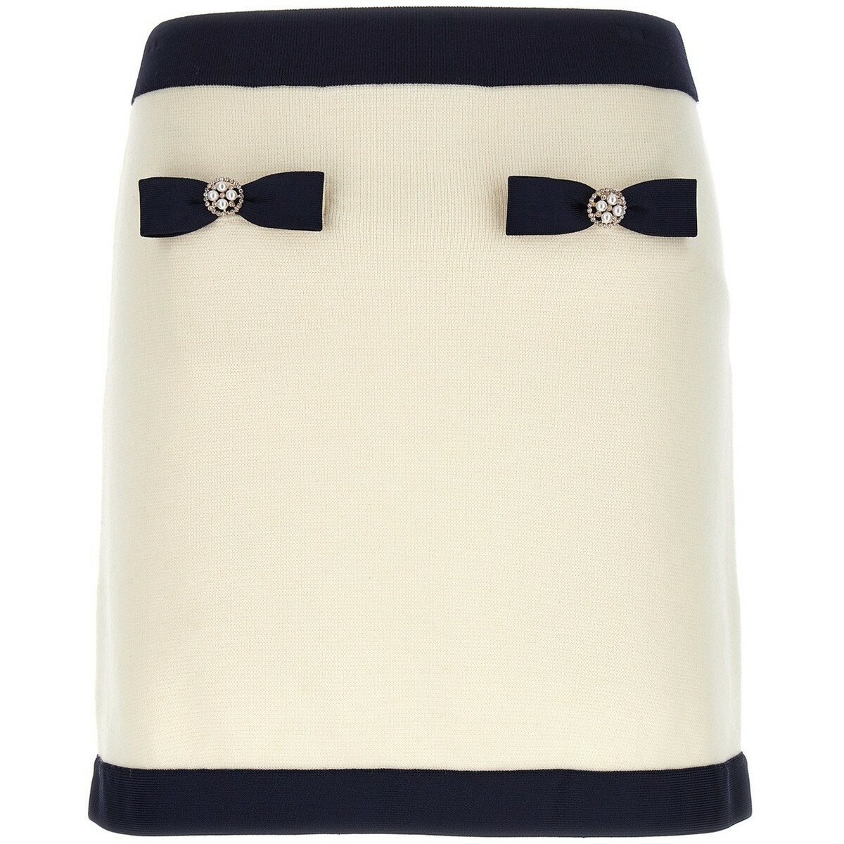 SELF PORTRAIT  ݡȥ졼 ޥ顼 Multicolor 'Cream Knit Bow Mini' skirt  ǥ ղ2024 RS24152SKCCREAM ڴǡ̵ۡڥåԥ̵ ju