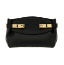 クラッチバッグ 【本日0の付く日ポイント4倍!!】 FERRAGAMO フェラガモ ブラック Black 'Hug Small' clutch クラッチバッグ レディース 春夏2024 768846NERO 【関税・送料無料】【ラッピング無料】 ju