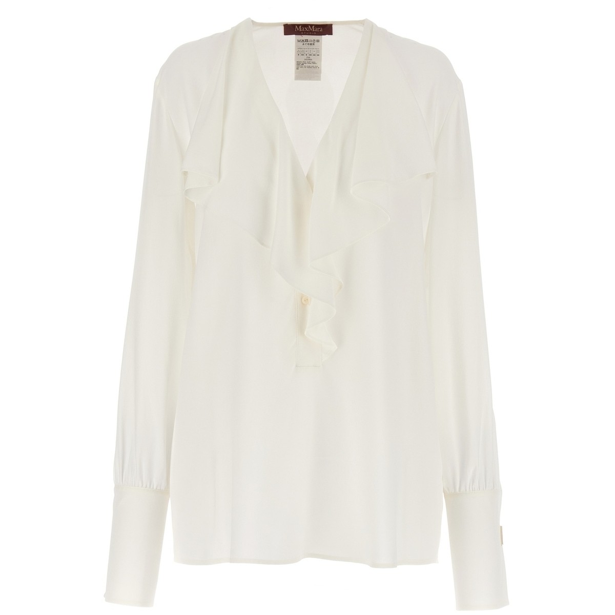 【土日限定クーポン配布中！】 MAX MARA STUDIO マックスマーラ ステュディオ ホワイト White 'Leva' shirt シャツ レディース 秋冬2023 LEVA001 【関税・送料無料】【ラッピング無料】 ju