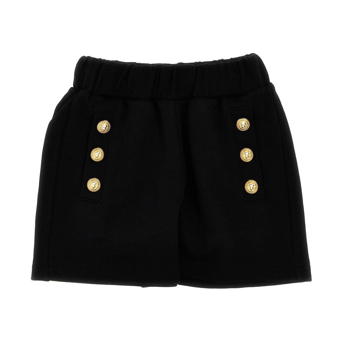 【土日限定クーポン配布中！】 BALMAIN バルマン ブラック Black Logo buttons shorts パンツ ガールズ..