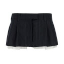 MIU MIU ミュウ ミュウ ブルー Blue Pleated pinstripe skirt スカート レディース 春夏2024 MG2071S23213SHF0008 【関税・送料無料】【ラッピング無料】 ju