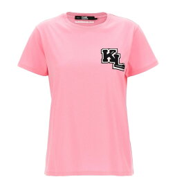 【15,000円以上ご購入で1,000円OFF！】 KARL LAGERFELD カール ラガーフェルド ピンク Pink Logo T-shirt Tシャツ レディース 春夏2024 240W1714212 【関税・送料無料】【ラッピング無料】 ju