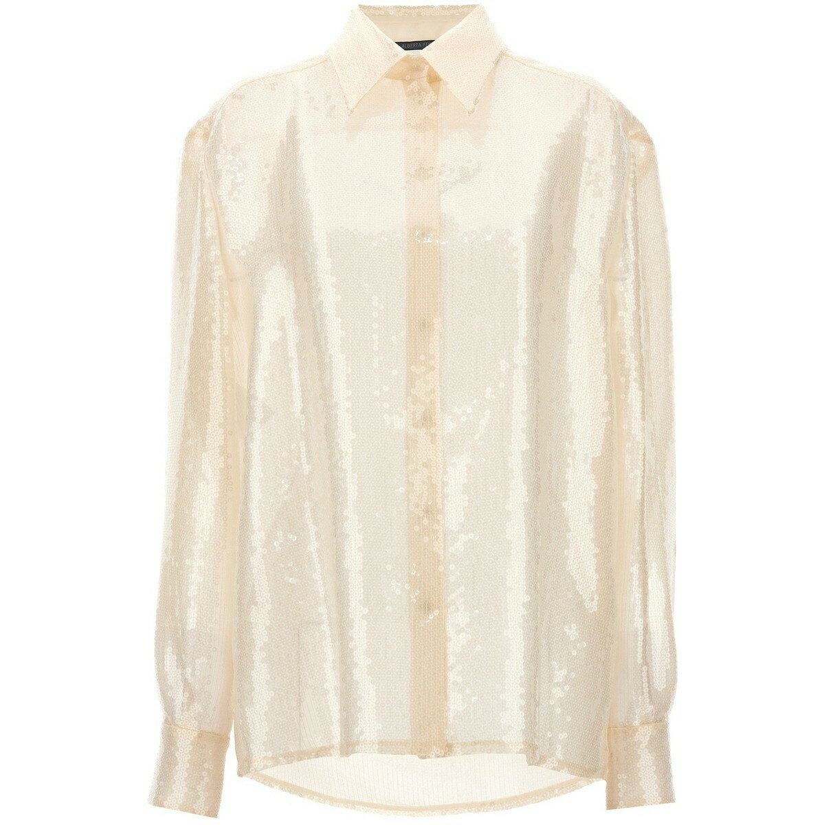 【土日限定クーポン配布中！】 ALBERTA FERRETTI アルベルタ フェレッティ ホワイト White Sequin shirt シャツ レディース 春夏2024 A021716460003 【関税・送料無料】【ラッピング無料】 ju