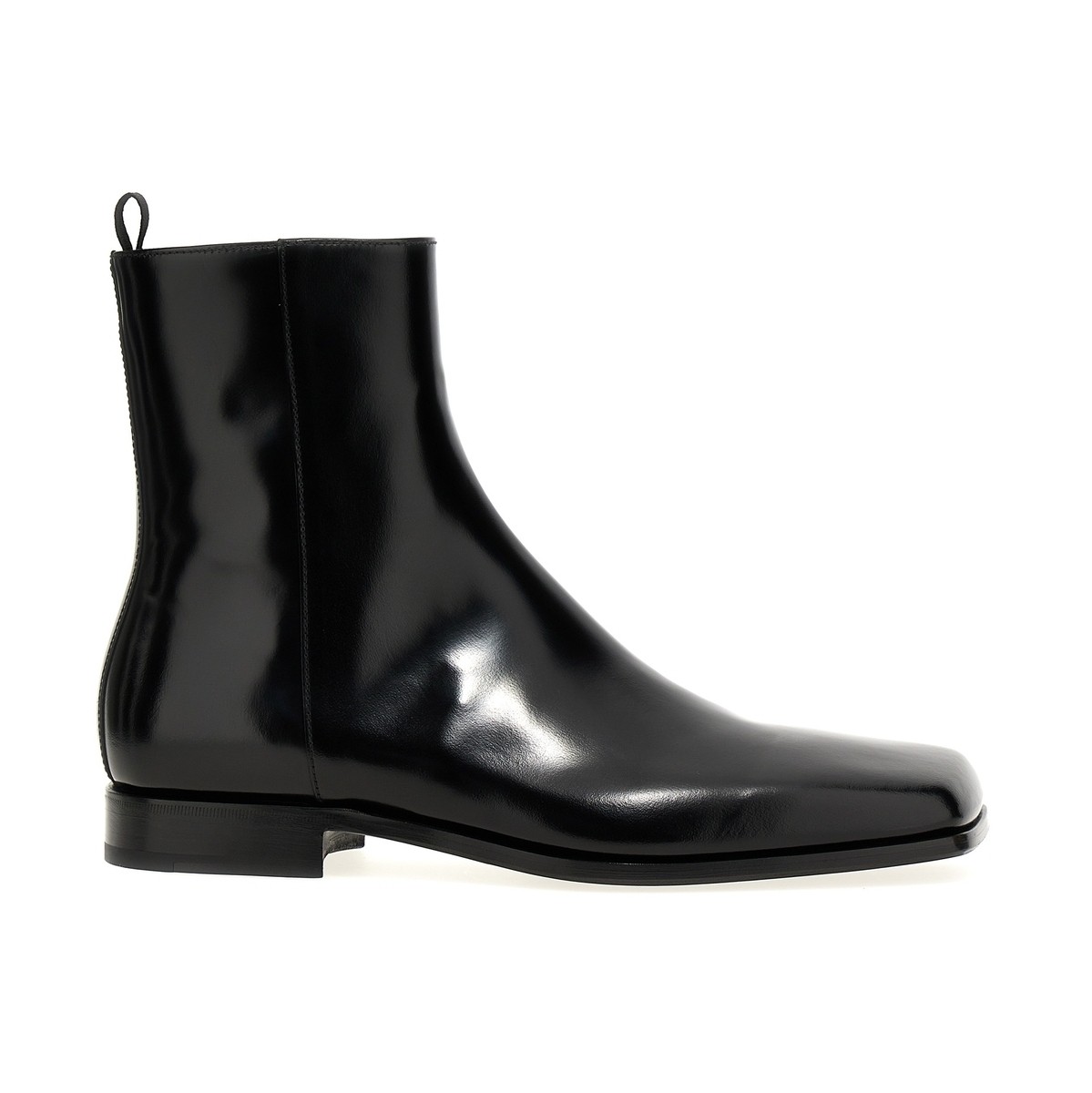 【土日限定クーポン配布中！】 PRADA プラダ ブラック Black Brushed leather chelsea boots ブーツ メンズ 春夏2024 2TA075FX00055F0002 【関税・送料無料】【ラッピング無料】 ju