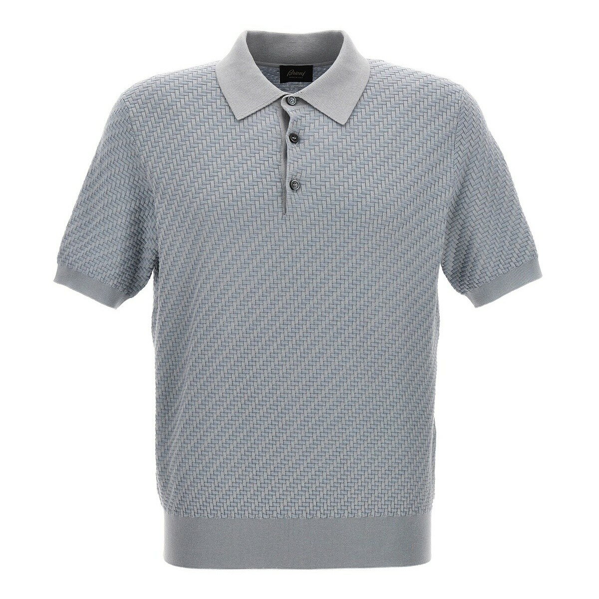 BRIONI ֥ꥪ ֥롼 Light Blue Woven knit polo shirt ȥåץ  ղ2024 UMR20OPAK221400 ڴǡ̵ۡڥåԥ̵ ju