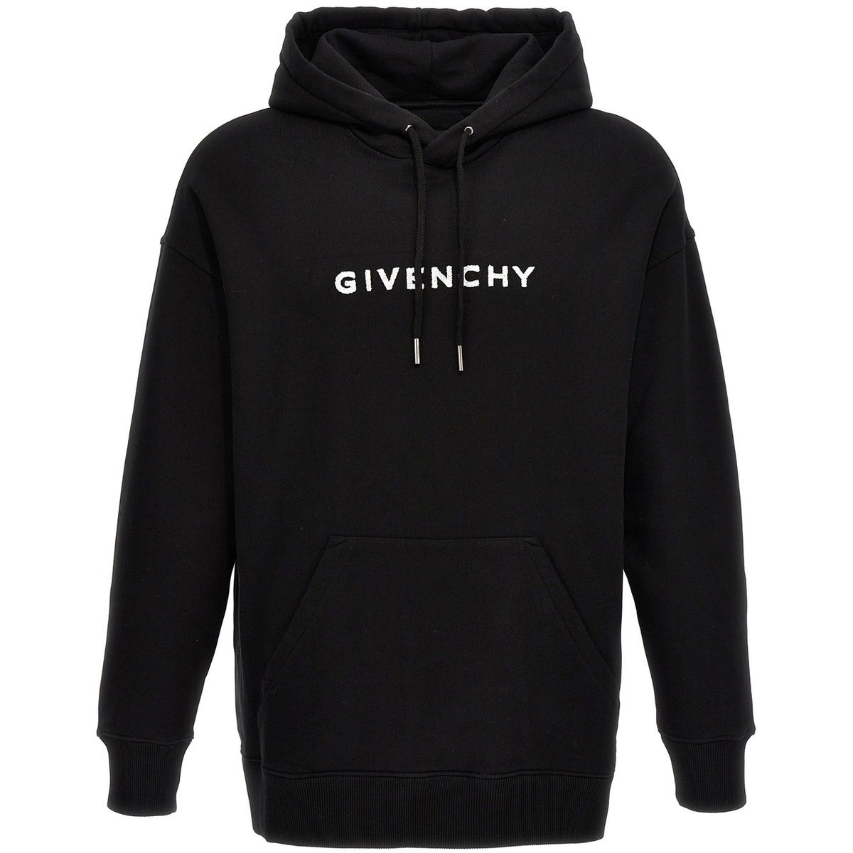 GIVENCHY ジバンシィ ホワイト White/Black Flocked logo hoodie トレーナー レディース 春夏2024 BWJ0..