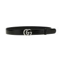 グッチ ベルト（レディース） 【10周年記念クーポン！P4倍！】 GUCCI グッチ ブラック Black 'GG Marmont' belt ベルト レディース 春夏2024 7726510YAUN1155 【関税・送料無料】【ラッピング無料】 ju