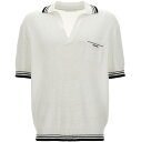 プラダ 【15,000円以上1,000円OFF!!】 PRADA プラダ ホワイト White/Black Logo knit polo shirt トップス メンズ 春夏2024 UMB759SOOO14G8F0964 【関税・送料無料】【ラッピング無料】 ju