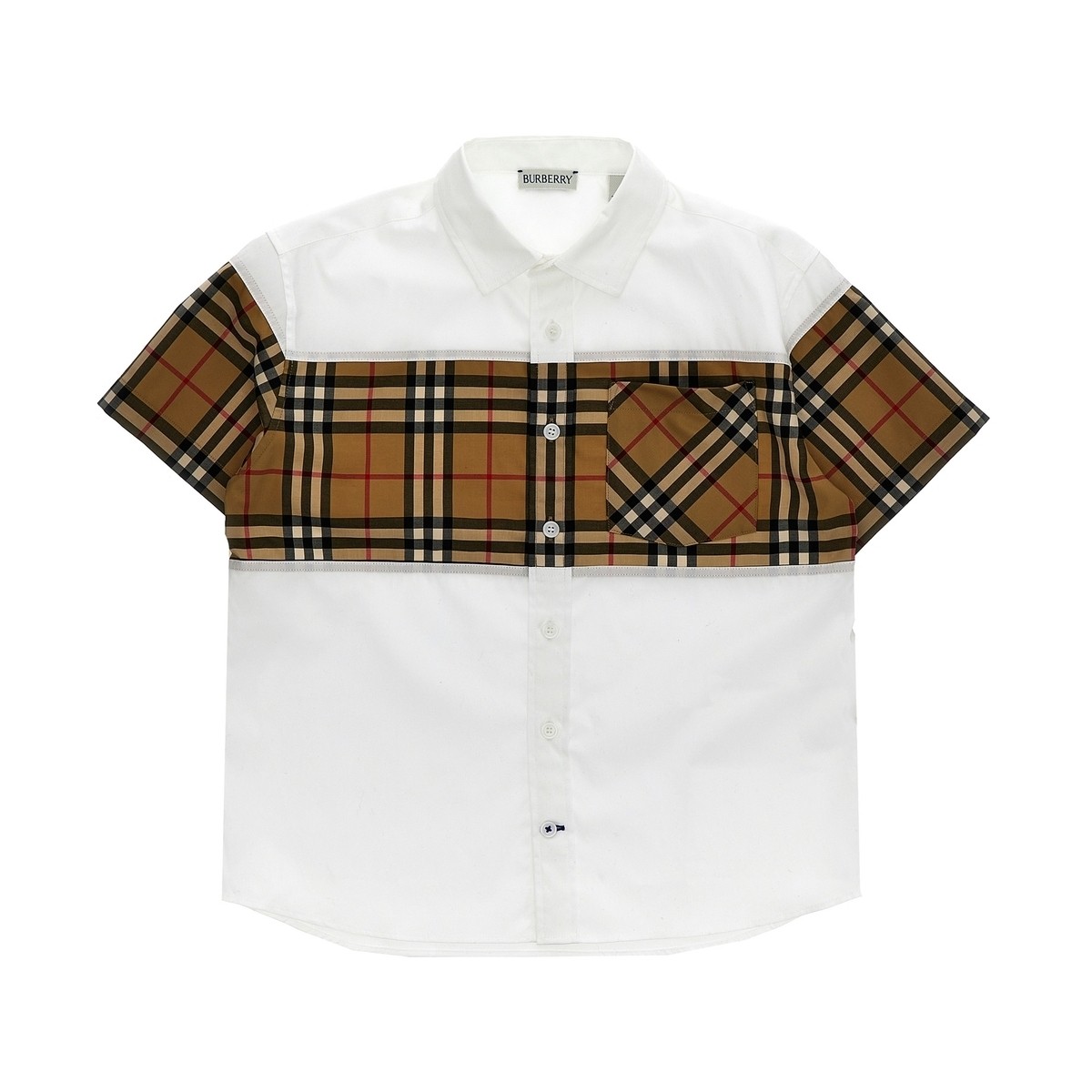 【毎月1日はエントリーでポイント3倍！】 BURBERRY バーバリー ホワイト White 'Devon' shirt トップス ボーイズ 春夏2024 8073366WHITE 【関税・送料無料】【ラッピング無料】 ju