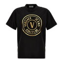 【15,000円以上1,000円OFF!!】 VERSACE JEANS COUTURE ヴェルサーチ ジーンズ クチュール ブラック Black Logo T-shirt Tシャツ メンズ 春夏2024 76GAHT04CJ00TG89 【関税・送料無料】【ラッピング無料】 ju