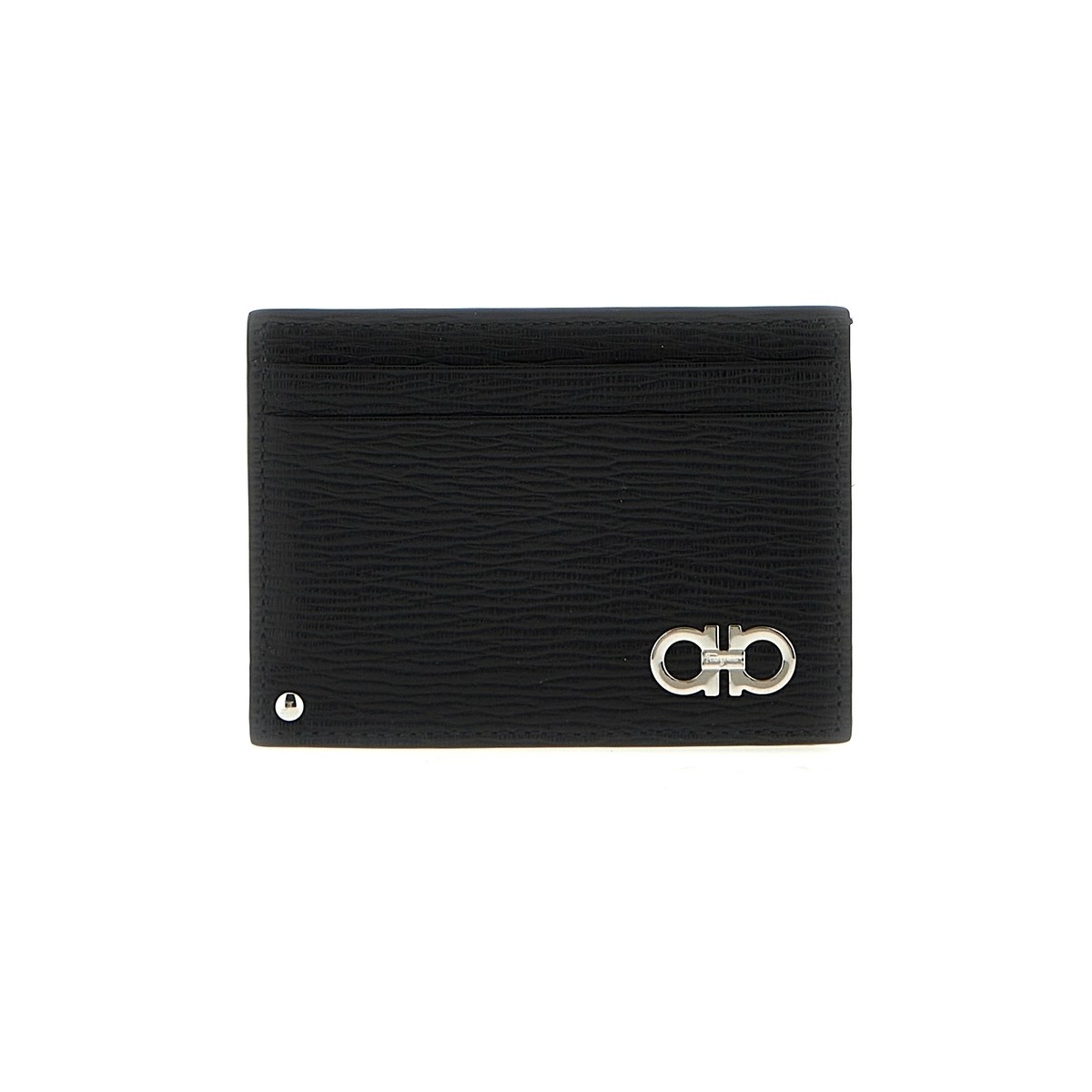 FERRAGAMO フェラガモ ブラック Black 'Gancini' card holder 財布 メンズ 春夏2024 685914007 【関税・送料無料】【ラッピング無料】 ju