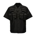 プラダ 【10周年記念クーポン！P4倍！】 PRADA プラダ ブラック Black Re-nylon shirt シャツ メンズ 春夏2024 SC768SOOO1WQ8F0002 【関税・送料無料】【ラッピング無料】 ju