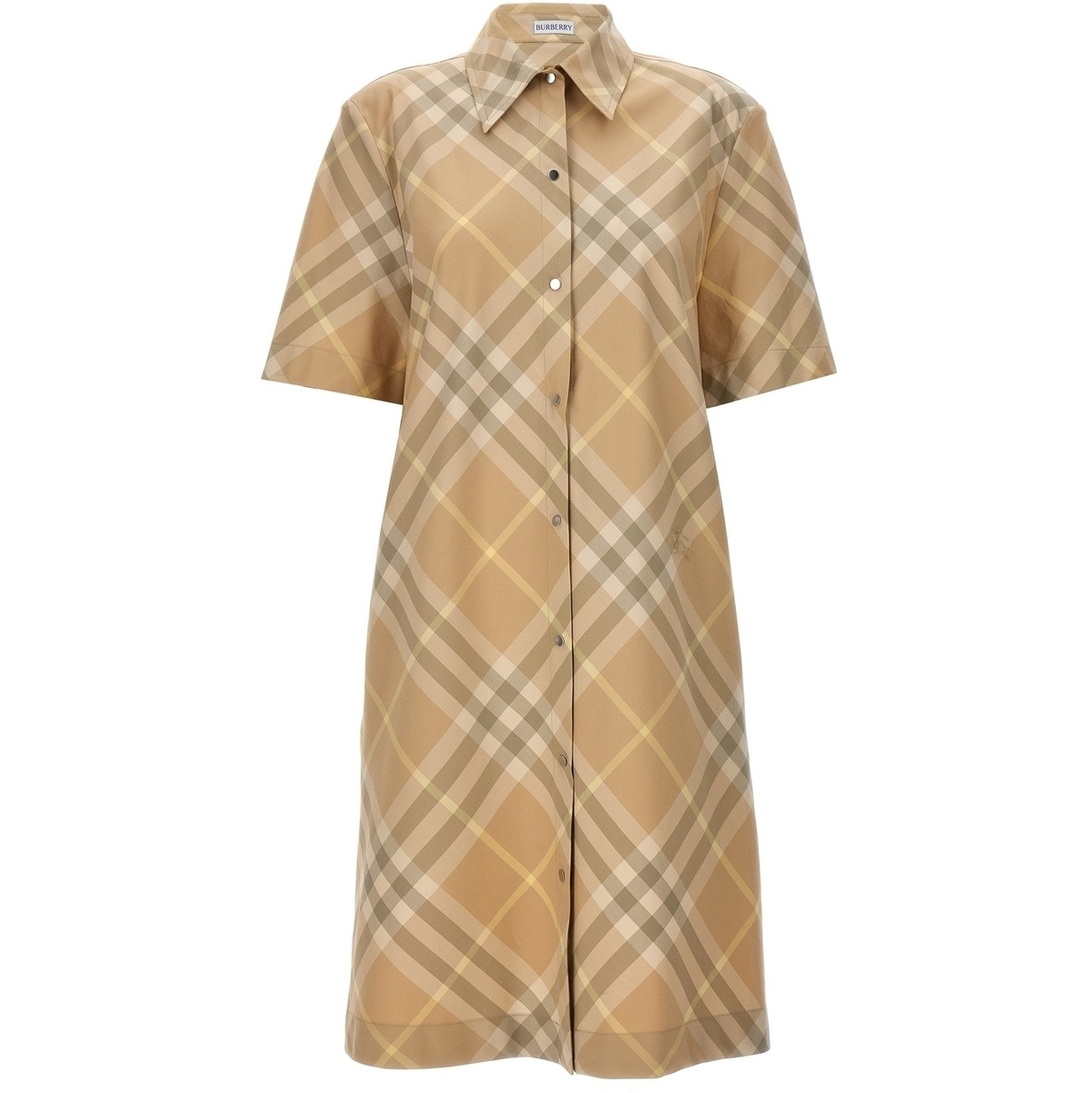 【土日限定クーポン配布中！】 BURBERRY バーバリー ベージュ Beige Check chemisier dress ドレス レディース 春夏2024 8083547FLAX 【関税・送料無料】【ラッピング無料】 ju