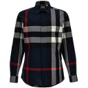 バーバリー 【15,000円以上1,000円OFF!!】 BURBERRY バーバリー ブルー Blue 'Summerton' shirt シャツ メンズ 春夏2024 8073216NAVY 【関税・送料無料】【ラッピング無料】 ju