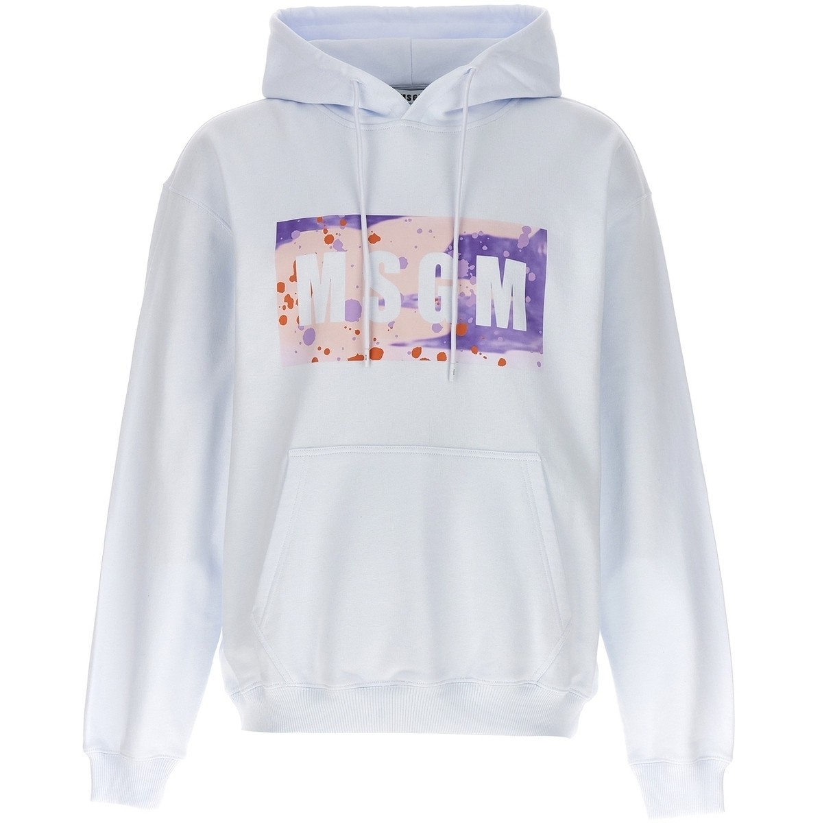 MSGM エムエスジーエム ホワイト White 'Camo Season Box Logo' hoodie トレーナー メンズ 春夏2024 3640MM8024700001 【関税・送料無料】【ラッピング無料】 ju