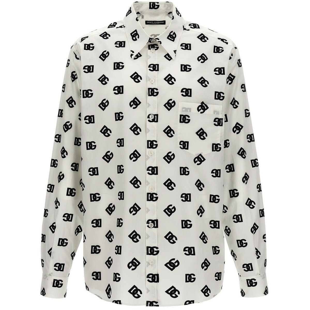 ドルチェ&ガッバーナ 【本日5の付く日ポイント4倍!】 DOLCE&GABBANA ドルチェ&ガッバーナ ホワイト White/Black All over logo shirt シャツ メンズ 春夏2024 G5IY3TGH388HAVAN 【関税・送料無料】【ラッピング無料】 ju