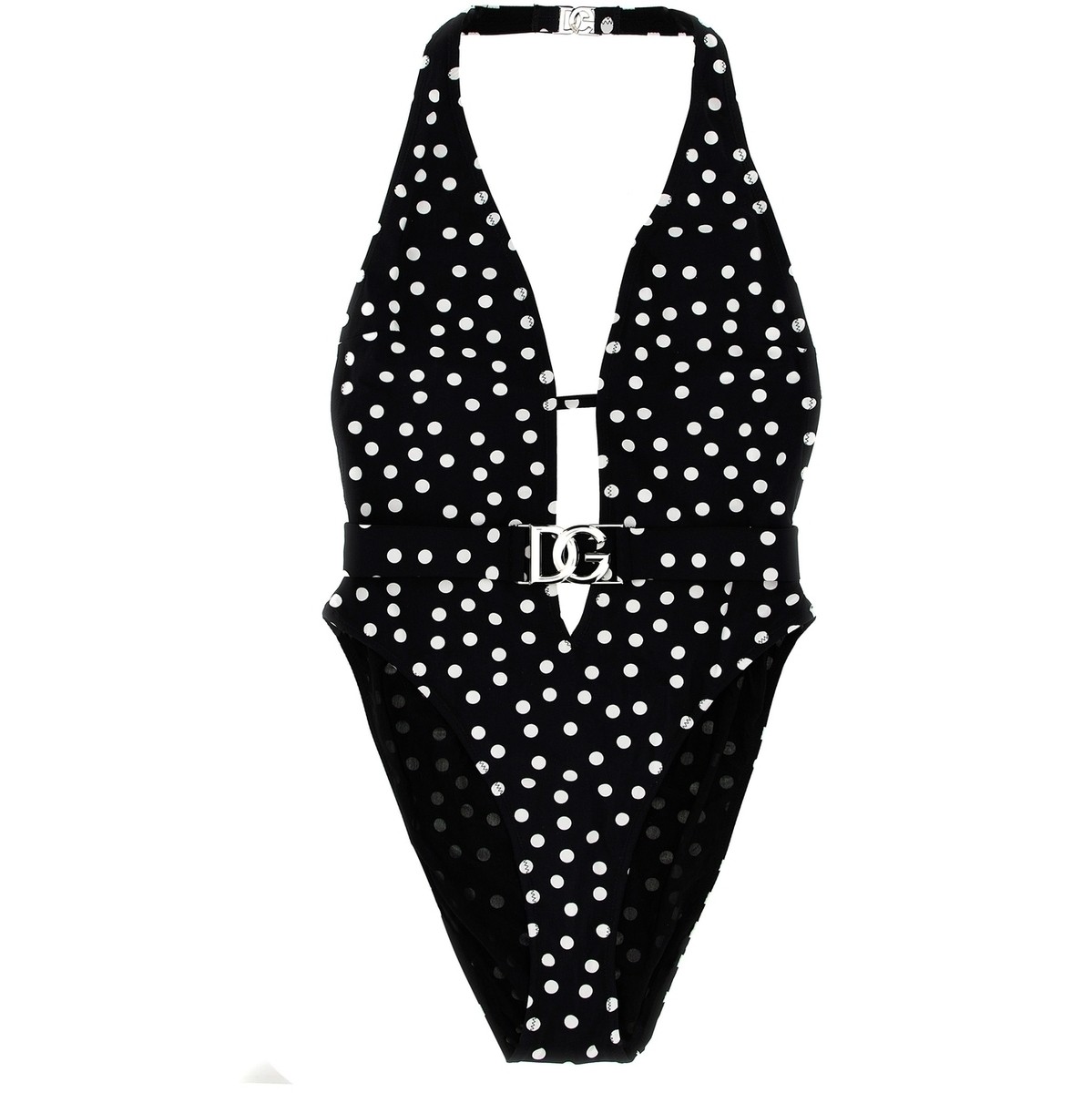 DOLCE&GABBANA ドルチェ&ガッバーナ ホワイト White/Black Logo polka dot one-piece swimsuit スイムウェア レディース 春夏2024 O9B74JFSG8CHNBDW 【関税・送料無料】【ラッピング無料】 ju