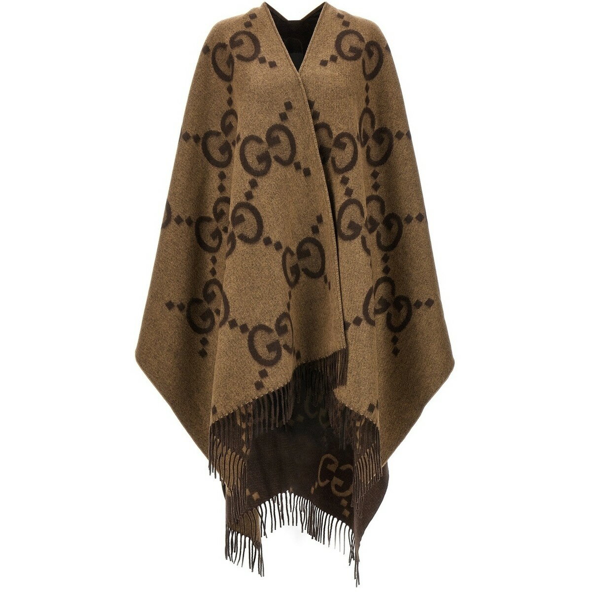 【土日限定クーポン配布中！】 GUCCI グッチ ブラウン Brown 'Jumbo GG' reversible cape トップス レディース 春夏2024 7743084GABX9764 【関税・送料無料】【ラッピング無料】 ju