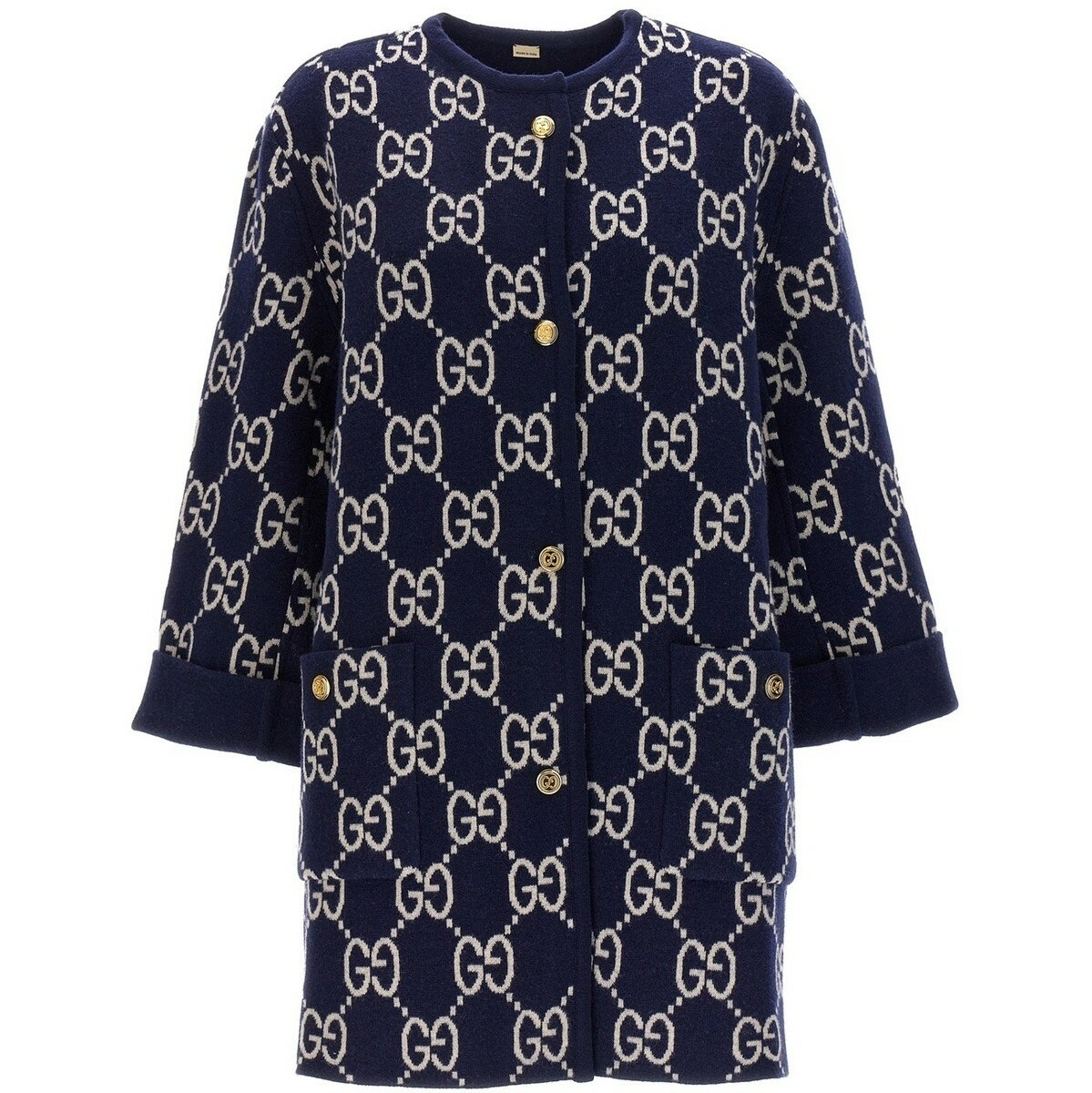 GUCCI グッチ ブルー Blue GG jacquard reversible cardigan ニットウェア レディース 春夏2024 773902XKDVC4769 【関税・送料無料】【ラッピング無料】 ju