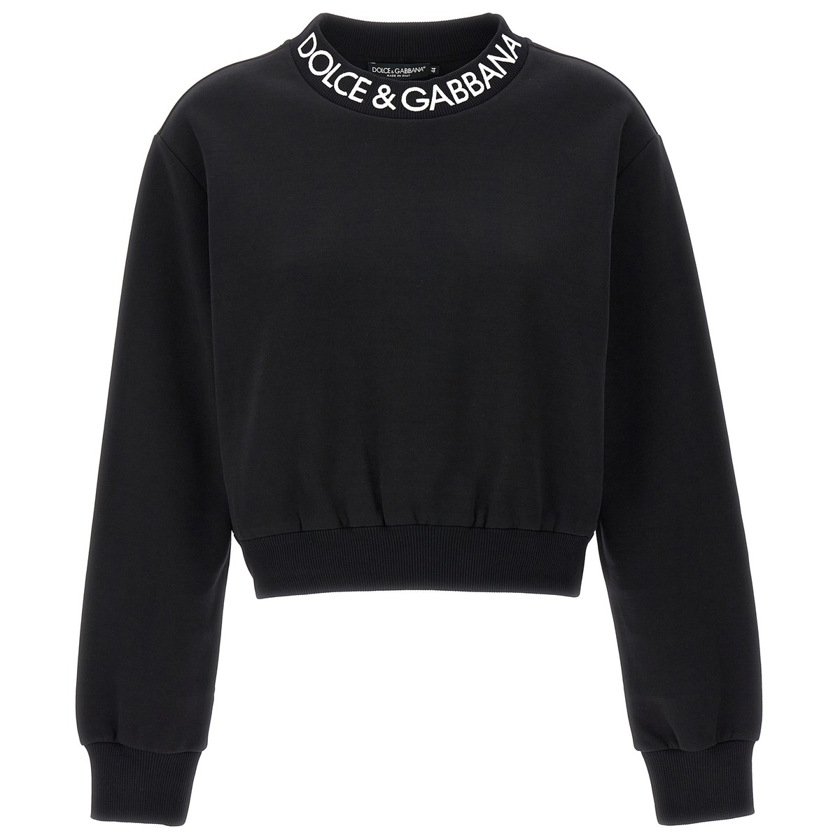 DOLCE&GABBANA ドルチェ&ガッバーナ ブラック Black Logo embroidery sweatshirt トレーナー レディー..