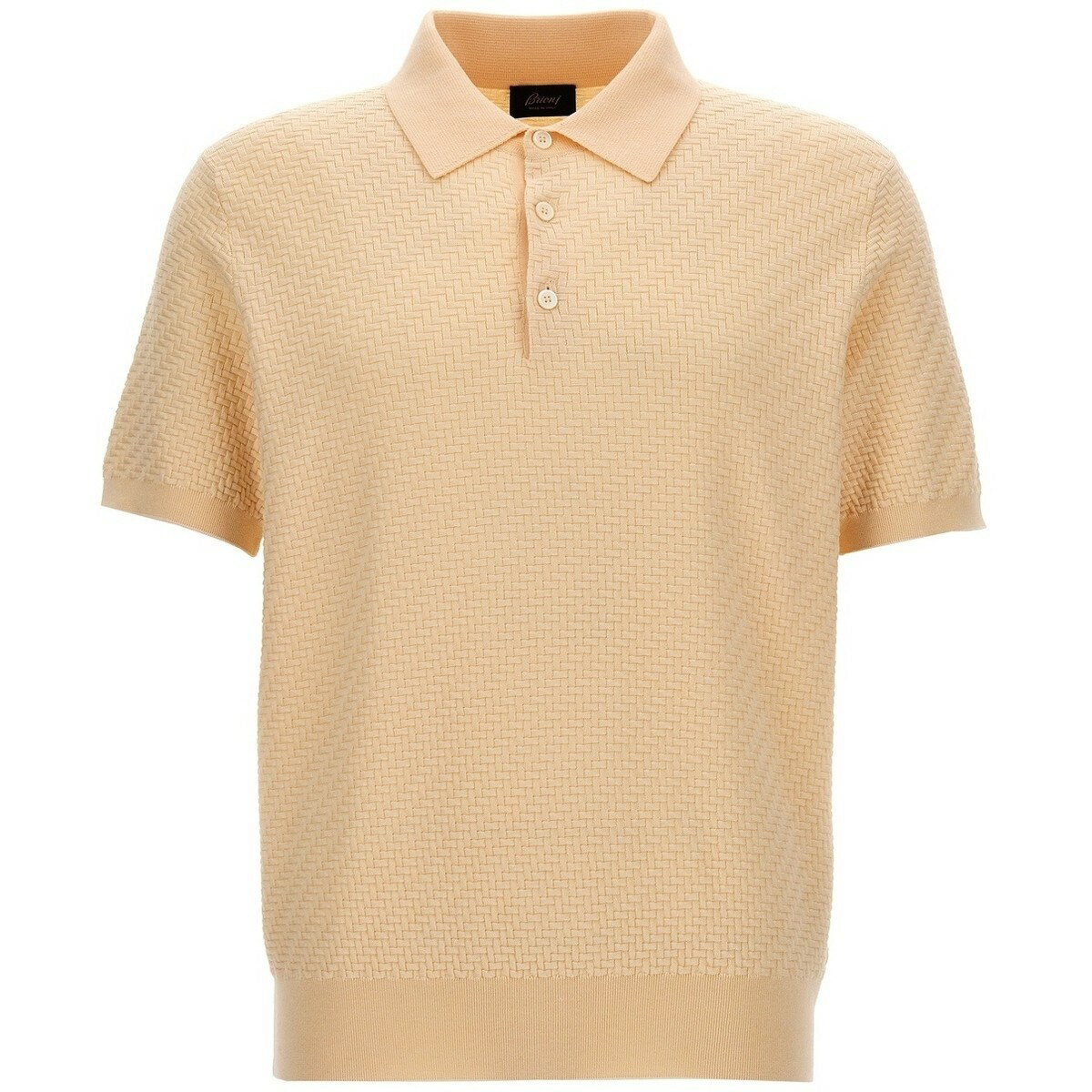 BRIONI ֥ꥪ ١ Beige Woven knit polo shirt ȥåץ  ղ2024 UMR20OPAK229300 ڴǡ̵ۡڥåԥ̵ ju