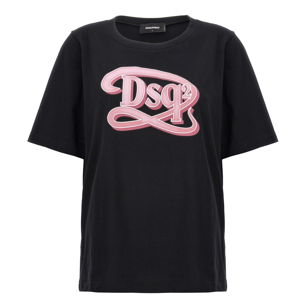 【本日5の付く日ポイント4倍!】 DSQUARED2 ディースクエアード ブラック Black Logo print T-shirt Tシャツ レディース 春夏2024 S72GD0518S24668900 【関税・送料無料】【ラッピング無料】 ju