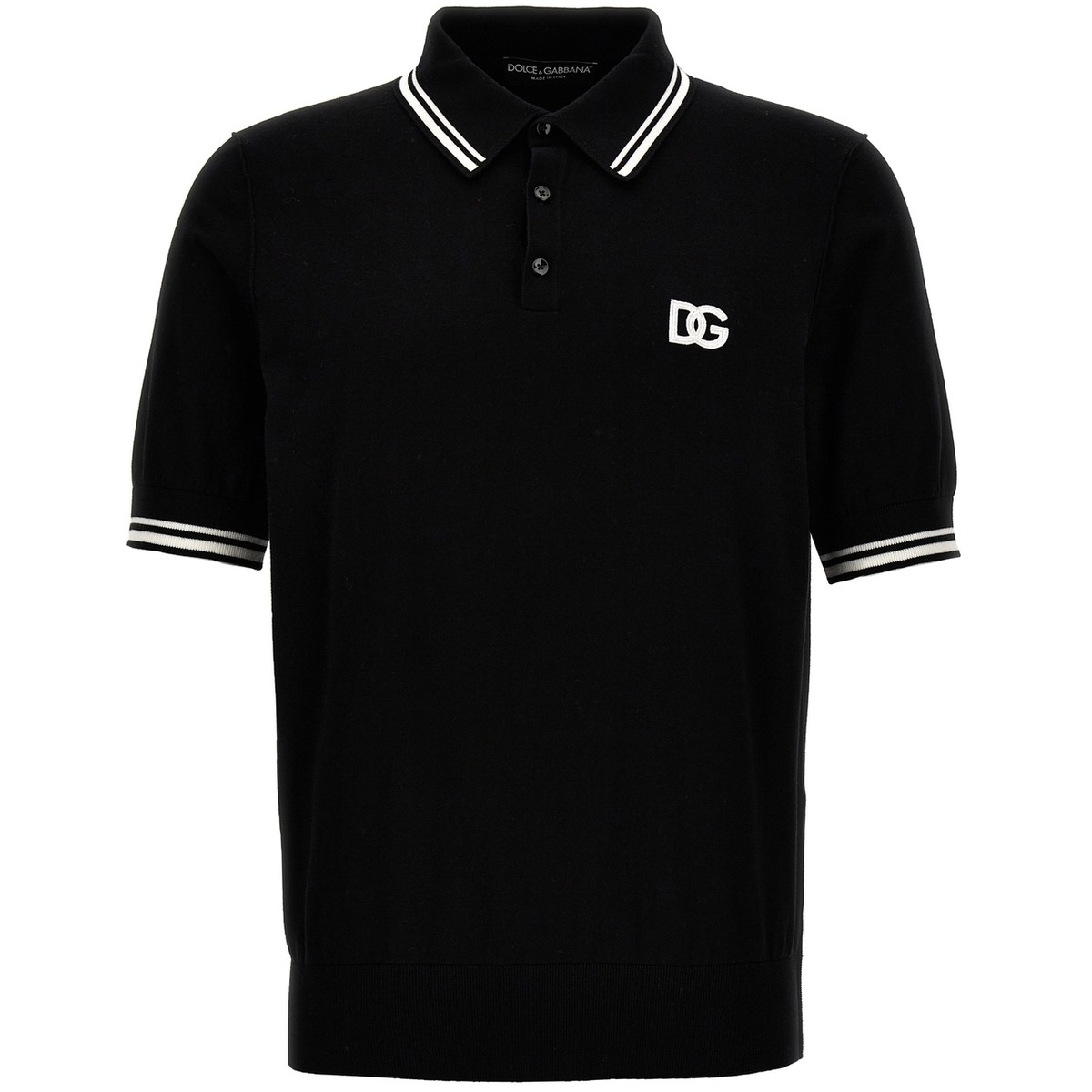 【土日限定クーポン配布中！】 DOLCE&GABBANA ドルチェ&ガッバーナ ホワイト White/Black Logo polo shirt トップス メンズ 春夏2024 GXZ02ZJBCBZN0000 【関税・送料無料】【ラッピング無料】 ju