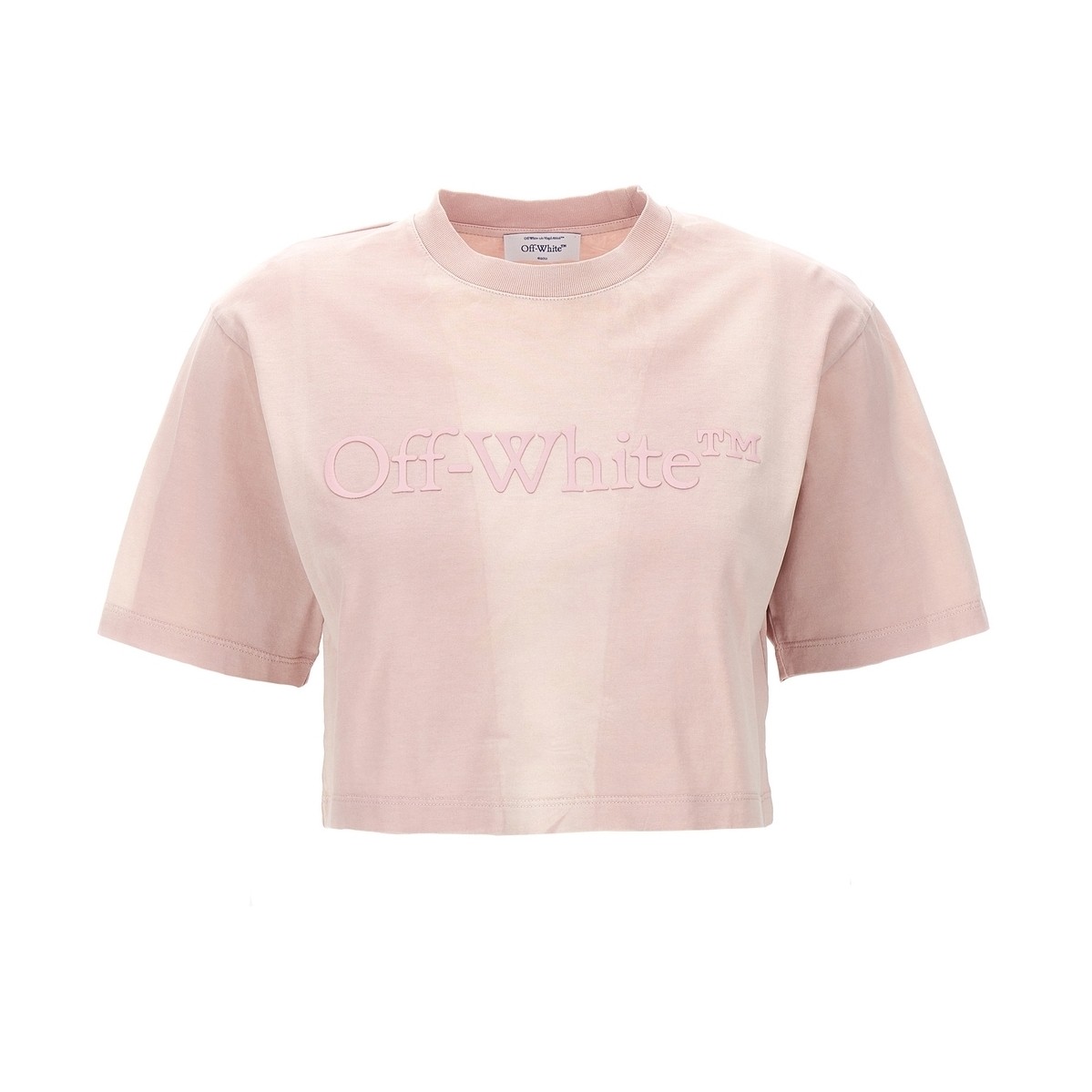 OFF WHITE եۥ磻 ԥ Pink 'Laundry' cropped T-shirt T ǥ ղ2024 OWAA081S24JER00236363636 ڴǡ̵ۡڥåԥ̵ ju
