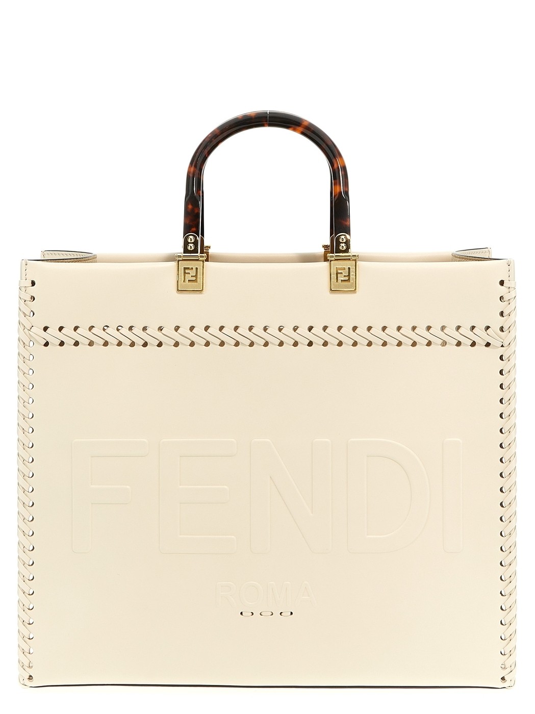 FENDI フェンディ ホワイト White 'Fendi Sunshine Medium' shopping bag トートバッグ レディース 秋冬2023 8BH386AHW4F0VWM 【関税・送料無料】【ラッピング無料】 ju