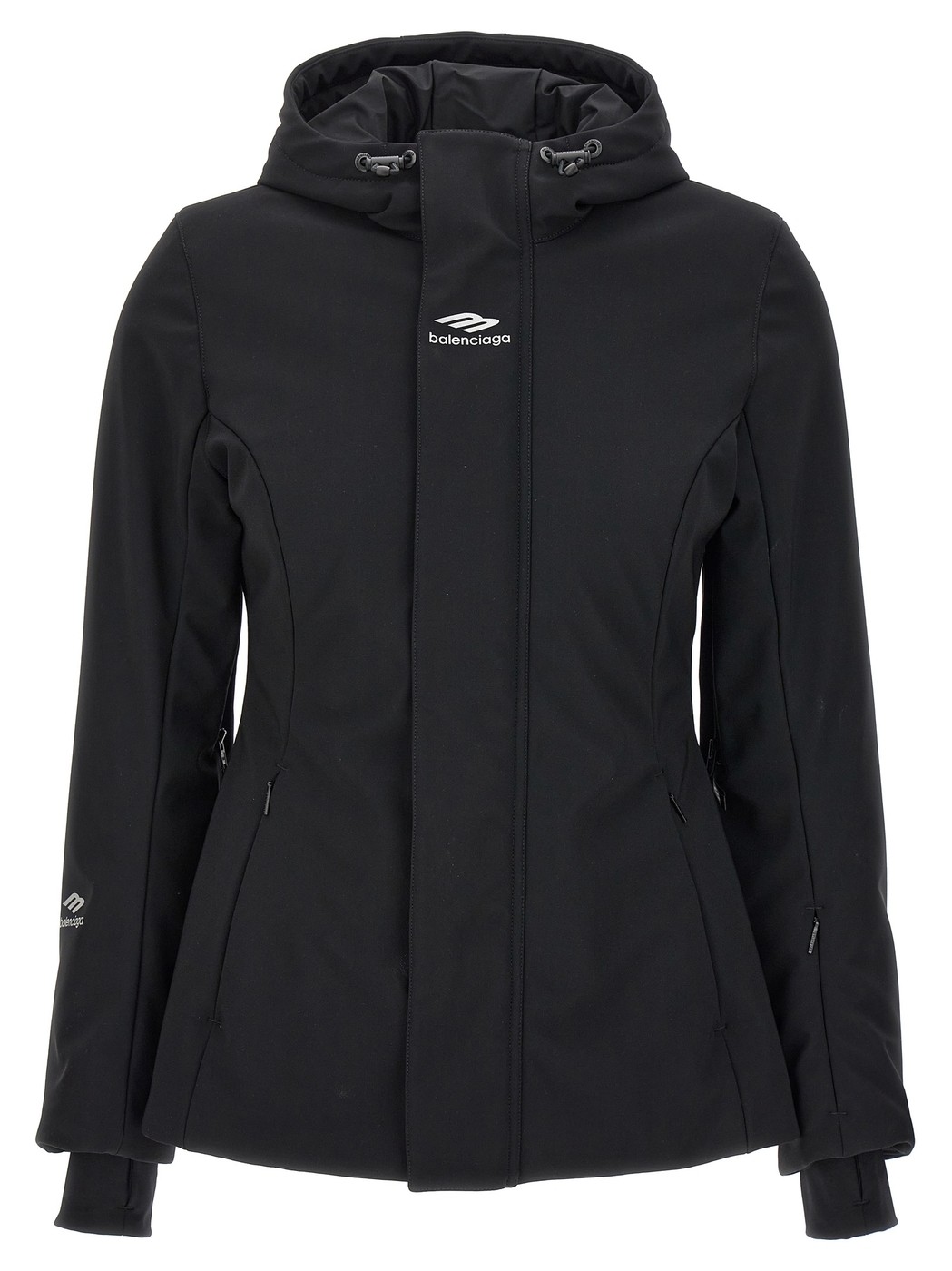 BALENCIAGA バレンシアガ ブラック Black 'Ski Hourglass 3B Sports Icon' parka ジャケット レディー..