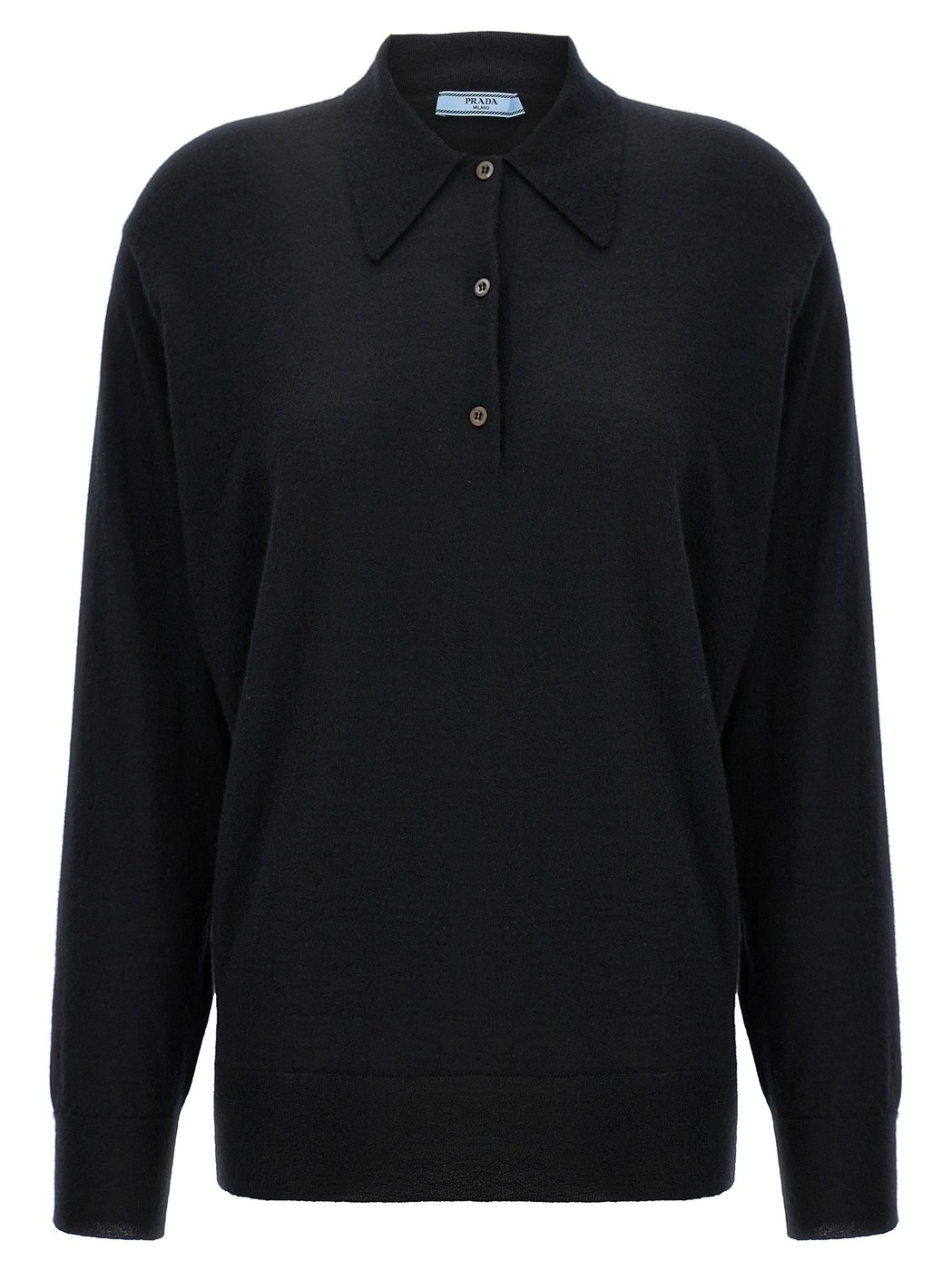 【土日限定クーポン配布中！】 PRADA プラダ ブラック Black Cashmere polo shirt トップス レディース 春夏2024 P24F2EOOO14XDF0002 【関税・送料無料】【ラッピング無料】 ju