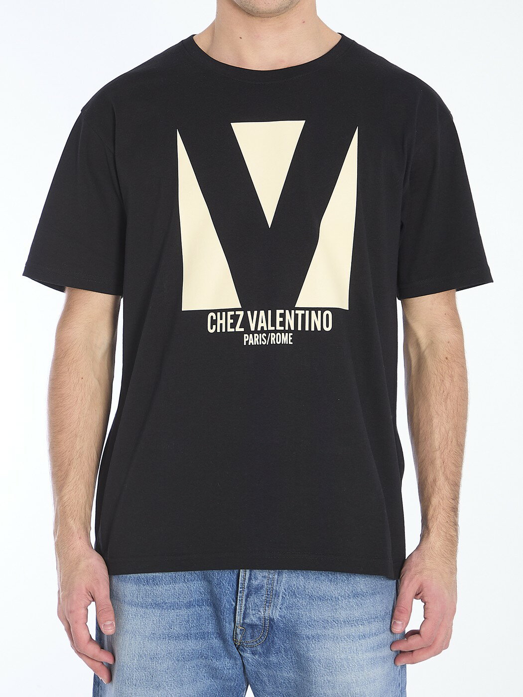 楽天BRANDSHOP・クラージュ楽天市場店【本日ポイント最大4倍!!】 ヴァレンティノ ガラヴァーニ VALENTINO GARAVANI Tシャツ メンズ ブラック T-shirts 6V3MG16P BLACK 関税 送料無料 ラッピング無料 2025SS le