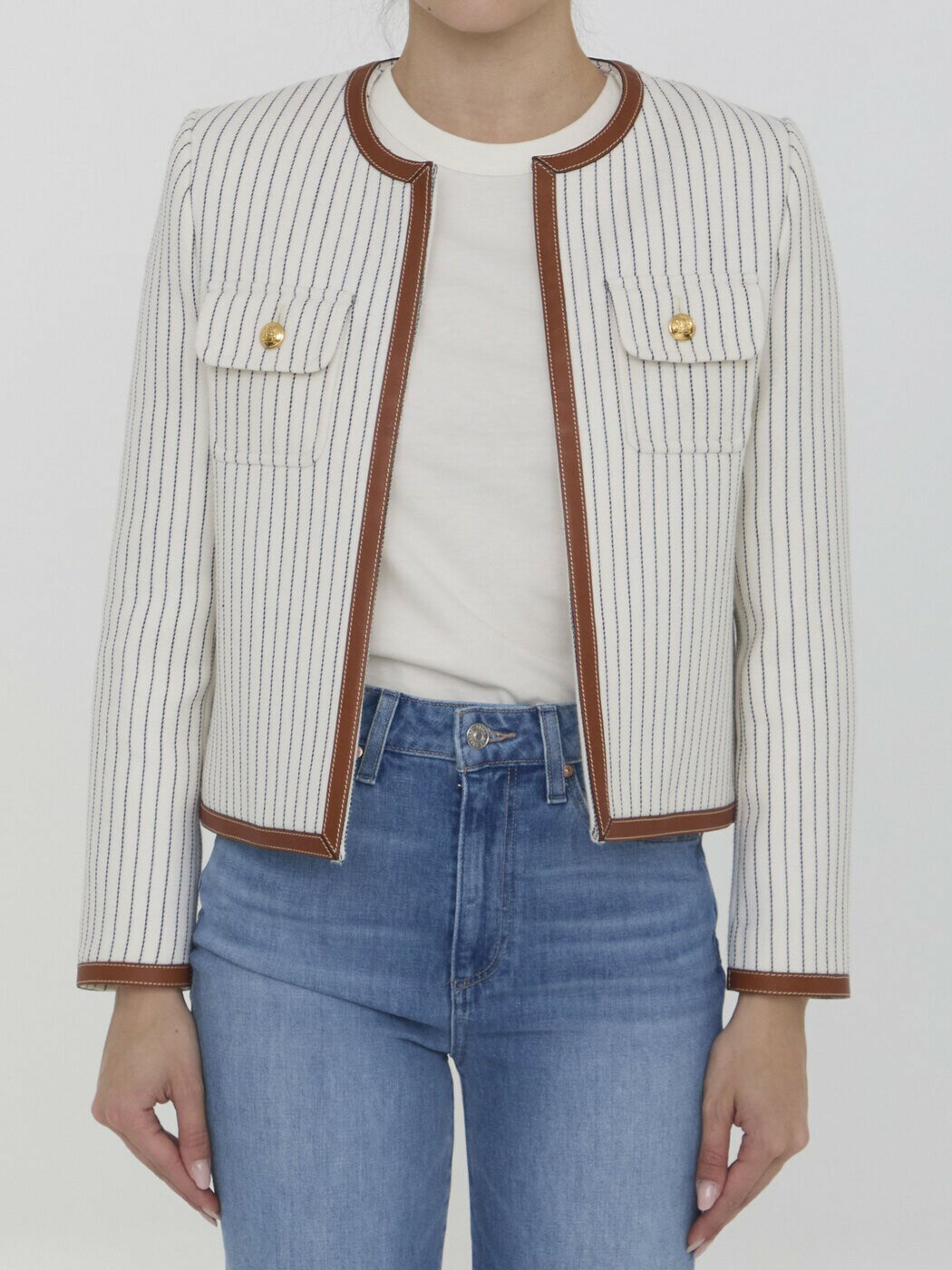 【三連休限定！1,000円OFFクーポン配布中！】 CELINE セリーヌ ベージュ CREAM ジャケット レディース 春夏2024 2V86S957W 【関税・送料無料】【ラッピング無料】 leのサムネイル