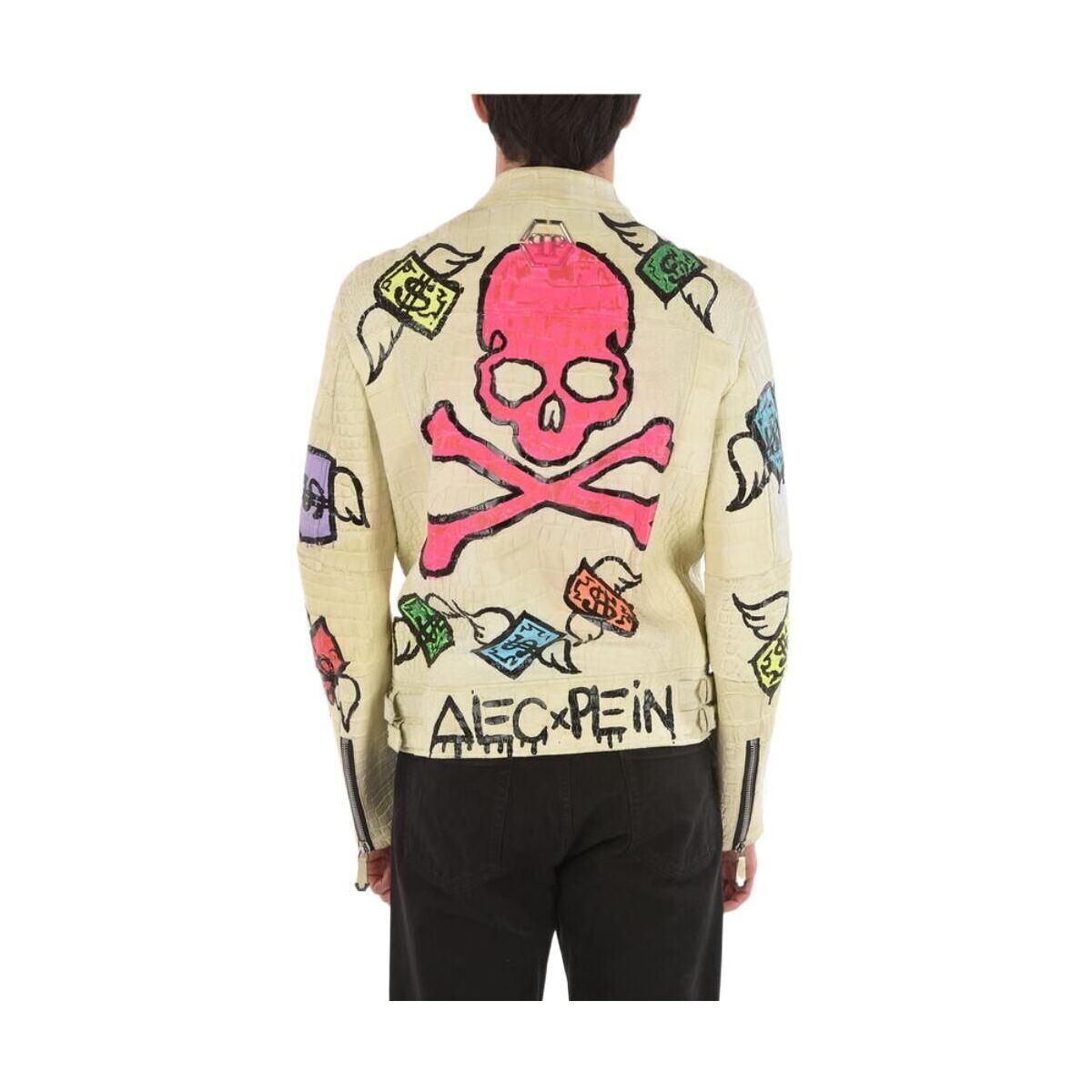 PHILIPP PLEIN フィリップ プレイン WHITE ジャケット メンズ S18CMLB0315PLE046C01 【関税・送料無料】【ラッピング無料】 mc