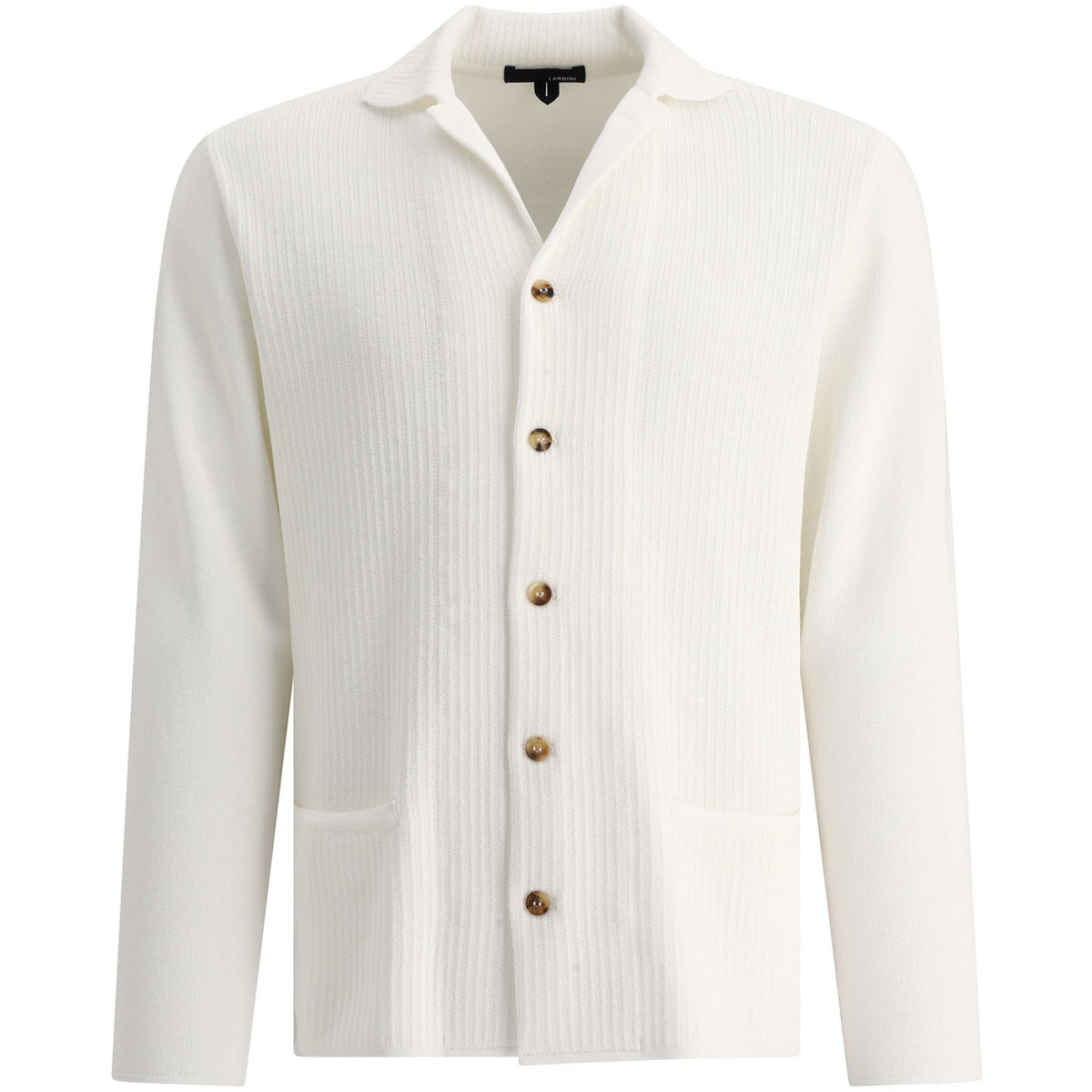 LARDINI ラルディーニ ホワイト White Ribbed cardigan ニットウェア メンズ 春夏2024 EPSHIRTEP60001100 【関税・送料無料】【ラッピング無料】 vi