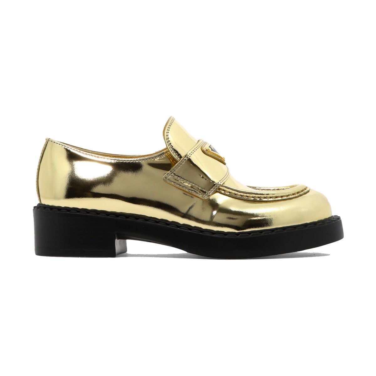 【5のつく日は全商品ポイント4倍】 PRADA プラダ ゴールド Gold Metallic leather loafers ローファー レディース 春夏2024 1D246M3AU1F0522 【関税・送料無料】【ラッピング無料】 vi