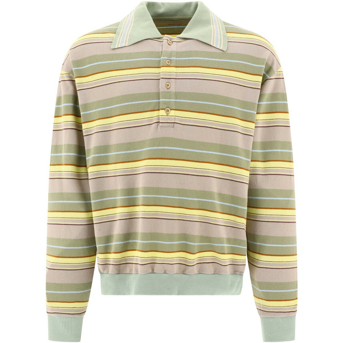 【本日5の付く日ポイント4倍 】 KAPITAL キャピタル グリーン Green Multi-border Kanoko BOX polo shirt トップス メンズ 秋冬2023 K2303LC076B-K 【関税 送料無料】【ラッピング無料】 vi