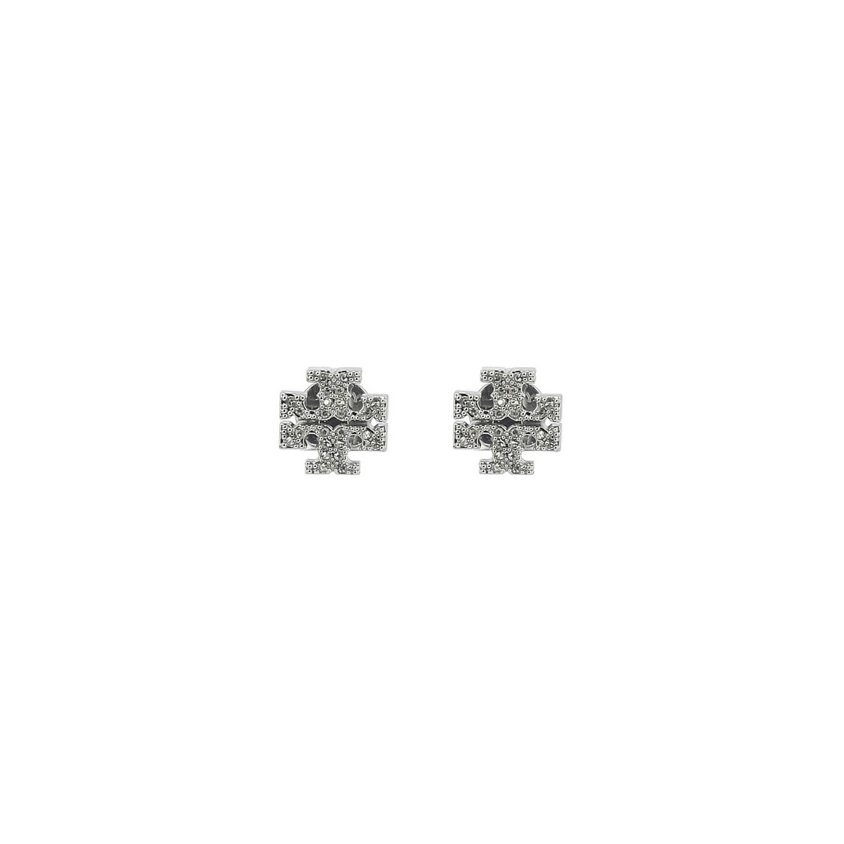 TORY BURCH トリー バーチ シルバー Silver Crystal logo earrings ジュエリー レディース 春夏2024 53..