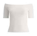 【本日0の付く日ポイント4倍!!】 ALEXANDER MCQUEEN アレキサンダー マックイーン ホワイト White Boat-neck top トップス レディース 春夏2024 669510Q1AV49026 【関税・送料無料】【ラッピング無料】 vi