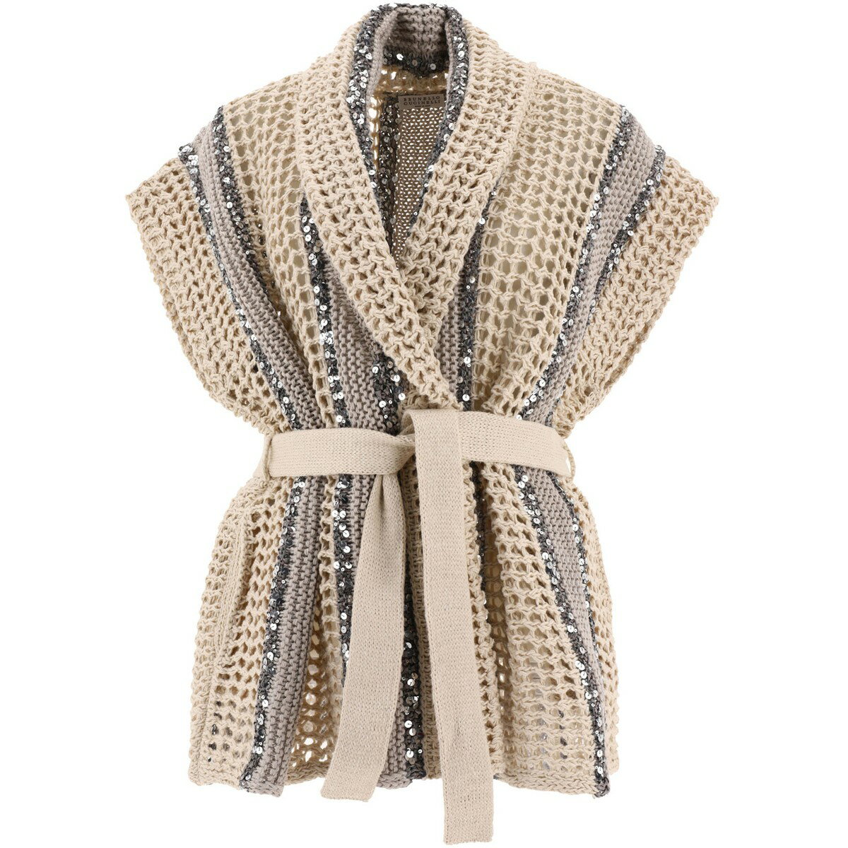 BRUNELLO CUCINELLI ブルネロクチネリ ベージュ Beige Sequin embellished cardigan ニットウェア レディース 春夏2024 M3Y372316CUN69 【関税・送料無料】【ラッピング無料】 vi