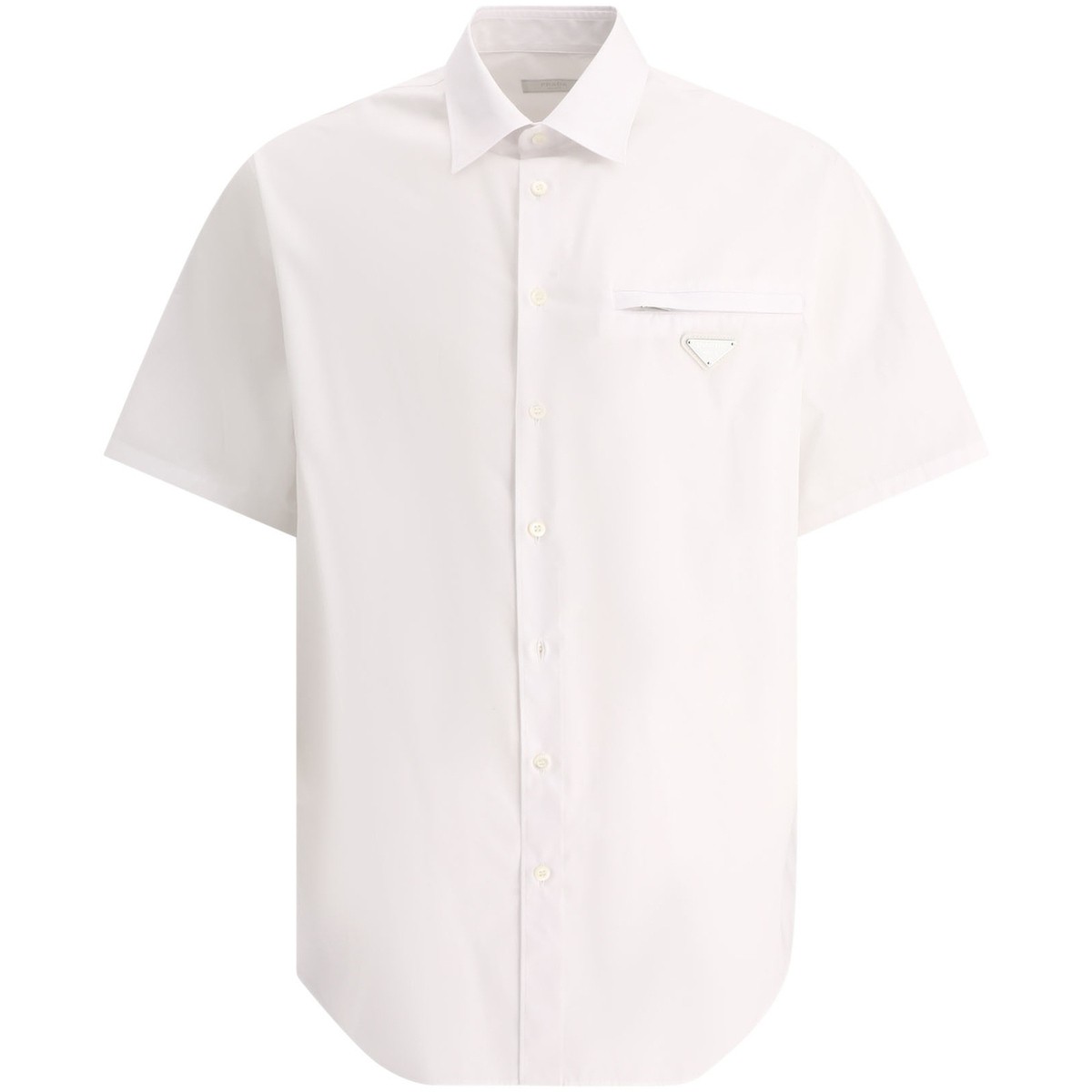 プラダ PRADA プラダ ホワイト White Poplin shirt シャツ メンズ 春夏2024 UCS503 S OOO1XV2F0009 【関税・送料無料】【ラッピング無料】 vi